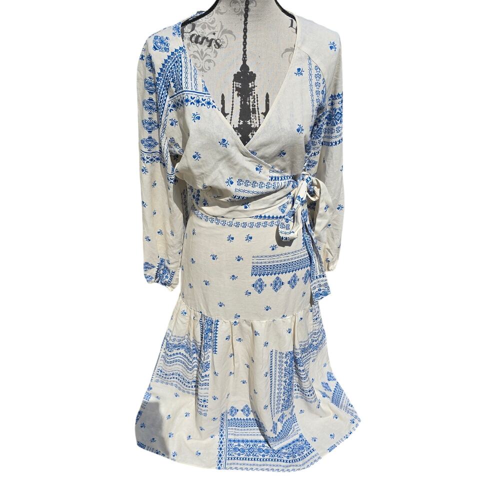 Cottagecore Coquette Two Piece Maison d'Amelie Set Blue Cream Paisley Size M